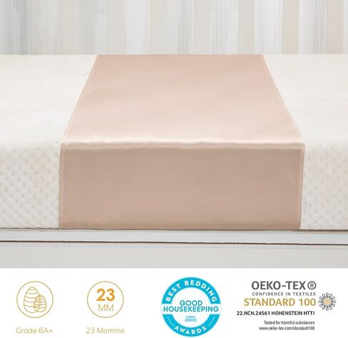100% Mulberry Silk Crib Sleeve for Baby Hair Loss Prevention, Premium 23 Momme Natural Silk Bassinet Sheet for Bassinets/Cradles/Cots/Cribs (Champagne) in Saudi Arabia