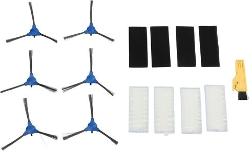 Vacuum Replacement Accessories Kit, For COREDY R300 Featuring 6 Side Brushes And 4 Filters For Optimal Dust Removal And Easy Maintenance in Kuwait