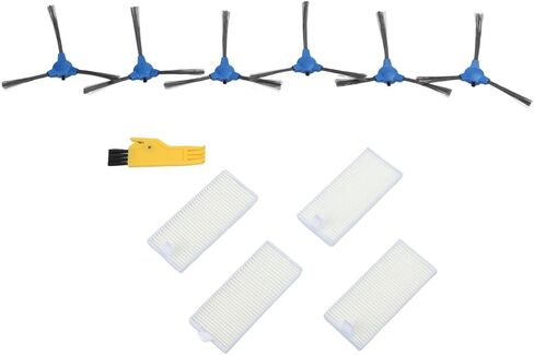 Vacuum Replacement Accessories Kit, For COREDY R300 Featuring 6 Side Brushes And 4 Filters For Optimal Dust Removal And Easy Maintenance in Kuwait