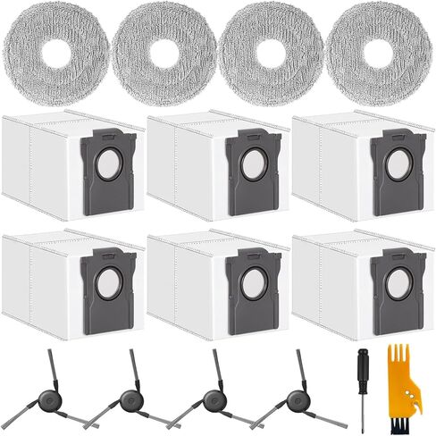 Accessories for Dreame X50 Ultra/ L40 Ultra/ X40 Ultra Robot Vacuum Cleaner | for MOVA P10, P50 Pro Ultra, 6 Dust Bags, 4 Mop Pads, 4 Side Brushes, L40 Ultra Replacement Kit in Kuwait