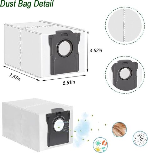 Accessories for Dreame X50 Ultra/ L40 Ultra/ X40 Ultra Robot Vacuum Cleaner | for MOVA P10, P50 Pro Ultra, 6 Dust Bags, 4 Mop Pads, 4 Side Brushes, L40 Ultra Replacement Kit in Kuwait