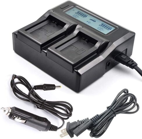LCD Dual Quick Battery Charger Compatibility for Hitachi DZ-BD10H, DZ-BD10HA, DZ-BD7H, DZ-BD7HA, DZ-BD7HE Camcorder in Kuwait