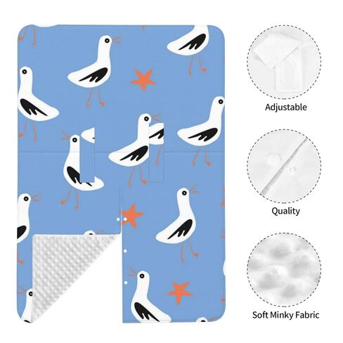 Seagulls and Starfish Baby Car Seat Cover & Breastfeeding Nursing Cover - Breathable Stretch Fabric Multi-Use Nursing Cover for Breastfeeding in Kuwait