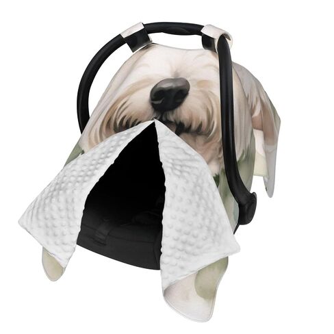 Watercolor Westie Dog Baby Car Seat Cover & Breastfeeding Nursing Cover - Breathable Stretch Fabric Multi-Use Nursing Cover for Breastfeeding in Kuwait