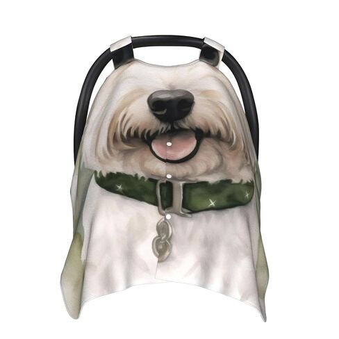 Watercolor Westie Dog Baby Car Seat Cover & Breastfeeding Nursing Cover - Breathable Stretch Fabric Multi-Use Nursing Cover for Breastfeeding in Kuwait
