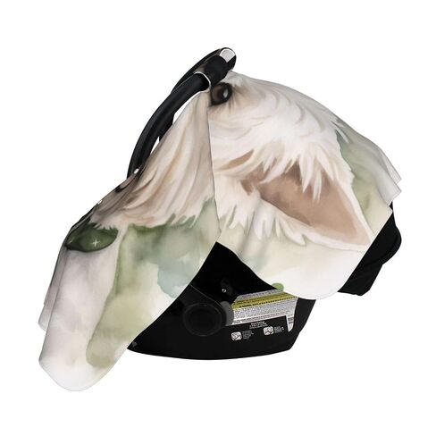 Watercolor Westie Dog Baby Car Seat Cover & Breastfeeding Nursing Cover - Breathable Stretch Fabric Multi-Use Nursing Cover for Breastfeeding in Kuwait