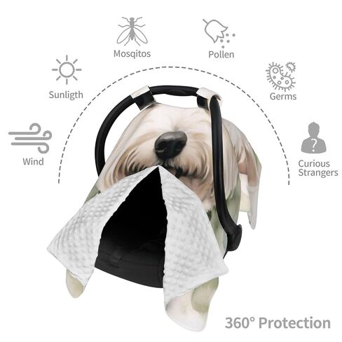 Watercolor Westie Dog Baby Car Seat Cover & Breastfeeding Nursing Cover - Breathable Stretch Fabric Multi-Use Nursing Cover for Breastfeeding in Kuwait