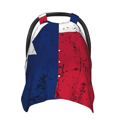 Vintage Texas State Flag Baby Car Seat Cover & Breastfeeding Nursing Cover - Breathable Stretch Fabric Multi-Use Nursing Cover for Breastfeeding in Kuwait