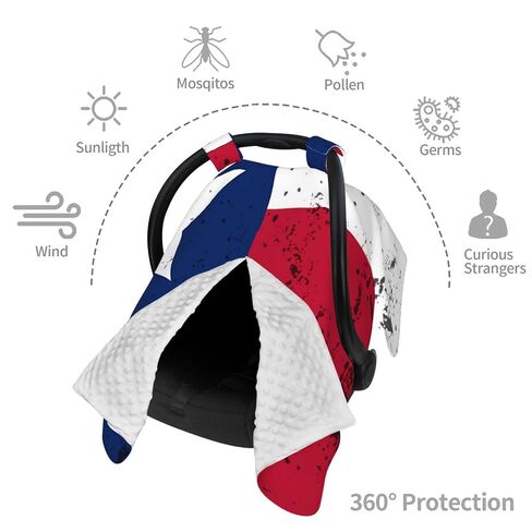 Vintage Texas State Flag Baby Car Seat Cover & Breastfeeding Nursing Cover - Breathable Stretch Fabric Multi-Use Nursing Cover for Breastfeeding in Kuwait