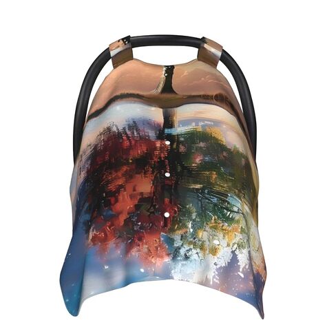 Life of Tree Baby Car Seat Cover & Breastfeeding Nursing Cover - Breathable Stretch Fabric Multi-Use Nursing Cover for Breastfeeding in Kuwait