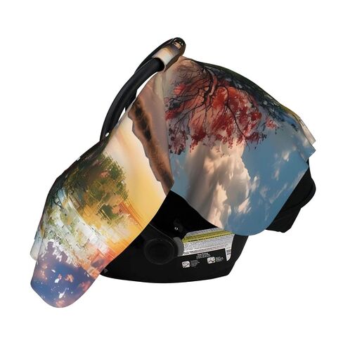 Life of Tree Baby Car Seat Cover & Breastfeeding Nursing Cover - Breathable Stretch Fabric Multi-Use Nursing Cover for Breastfeeding in Kuwait