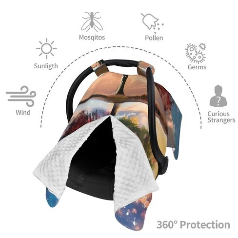 Life of Tree Baby Car Seat Cover & Breastfeeding Nursing Cover - Breathable Stretch Fabric Multi-Use Nursing Cover for Breastfeeding in Kuwait