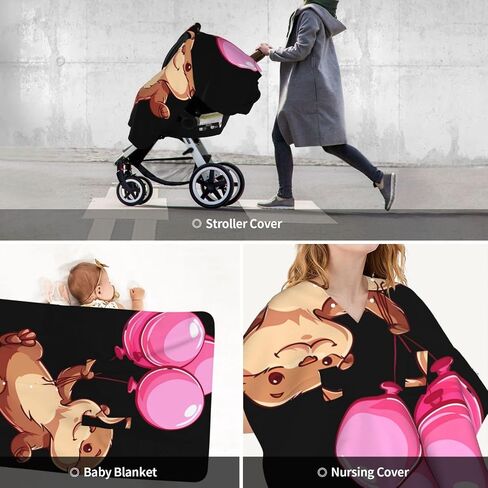 Sea Otter Flying Balloons Baby Car Seat Cover & Breastfeeding Nursing Cover - Breathable Stretch Fabric Multi-Use Nursing Cover for Breastfeeding in Kuwait