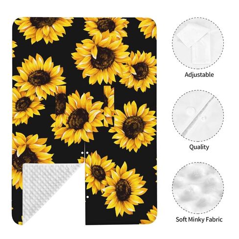 Sunflowers Baby Car Seat Cover & Breastfeeding Nursing Cover - Breathable Stretch Fabric Multi-Use Nursing Cover for Breastfeeding in Kuwait