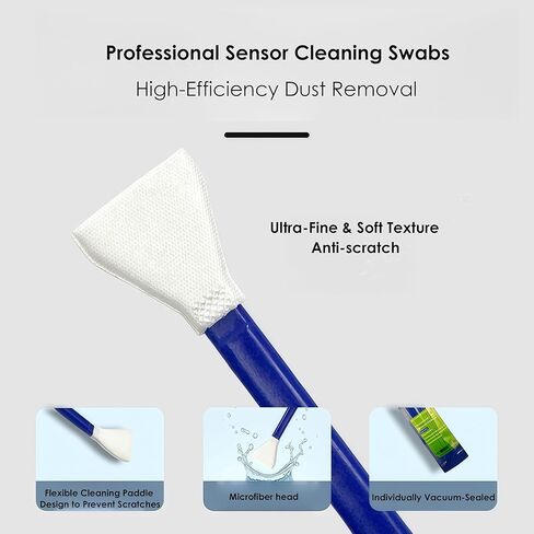 Camera Sensor and Lens Cleaning Kit, Mirrorless and DSLR Camera Cleaning Kit, Including Cotton Swabs, Dust Free Cloth, Cleaning Brush (Full Frame) in Kuwait