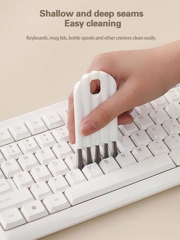 5pcs Multipurpose Cleaning Brush Kit, Keyboard Cleaner Set with Soft Brush, Crevice Duster, Keycap Cleaner and Bottle Cap Brush for Desktop, Home and Office Use in Kuwait