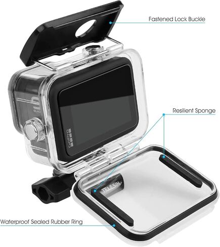 Ultimaxx 50M Underwater Housing for GoPro HERO9 / HERO10 Action Cameras with Replacement Lithium-Ion Battery for GoPro Hero 9 - Ideal for Water, Winter Sports, and All Other Outdoor Activities in Kuwait