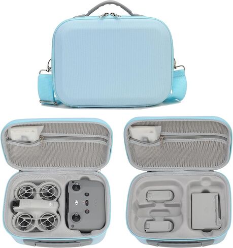 Carrying Case for DJI Neo-Portable PU Protective Storage Bag with YKK Zipper for DJI Neo Fly More Combo,RC-N3 Remote Controller, Neo Intelligent Flight Battery & Aceessories-Texture Black in Kuwait