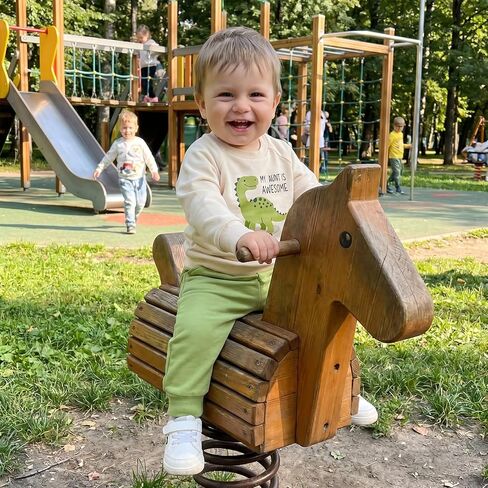 WZTYYDS Baby Boy Fall Dino Outfit 2 Piece Sweatshirt Pant Set | Dinosaur Print, Long Sleeve Color Block Top, 3M-3T, Aunties Little Dude, Daily Wear, Spring, Winter, Toddler Boy Fall Clothes in Kuwait