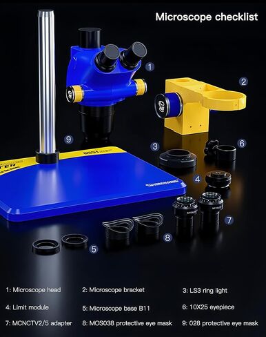 MECHANIC D65T-B11 Industrial Trinocular Stereo Microscope – 6.5X-65X Continuous Zoom with 1:10 Objective Ratio for Precision PCB Repair in Kuwait