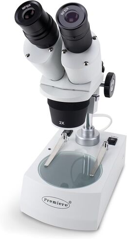 Binocular Stereo Microscope, WF10x Eyepieces, 20X/40X Magnification, 2X and 4X Objectives, Upper and Lower LED Lighting in Kuwait