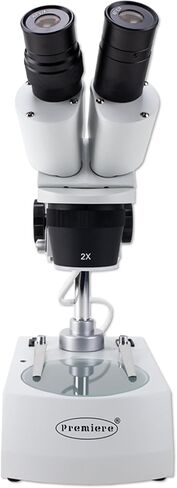 Binocular Stereo Microscope, WF10x Eyepieces, 20X/40X Magnification, 2X and 4X Objectives, Upper and Lower LED Lighting in Kuwait