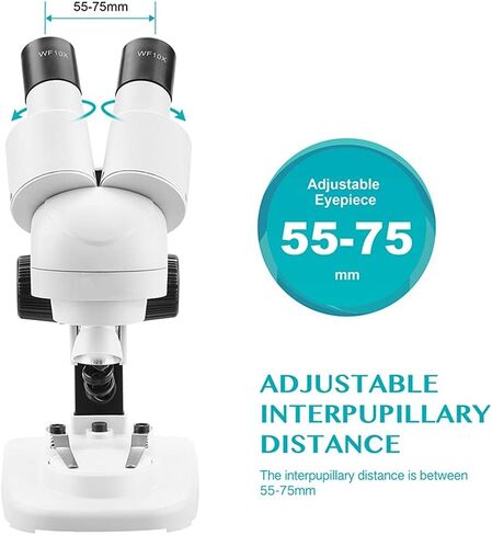 2 0X / 40x Stereo Microscope 45 ° Tiltted Eyepieces with Eyecup Top LED Vision PCB Saler Mobile Repair Tool in Kuwait