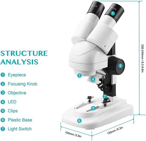 2 0X / 40x Stereo Microscope 45 ° Tiltted Eyepieces with Eyecup Top LED Vision PCB Saler Mobile Repair Tool in Kuwait