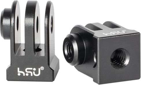 HSU Aluminum GoPro Tripod Mount Adapter for GoPro Hero 13/12/11/10/9/8/7/6 | Mini 1/4"-20 Metal Monopod Mount for AKASO Campark and Other Action Cameras (Black) in Kuwait