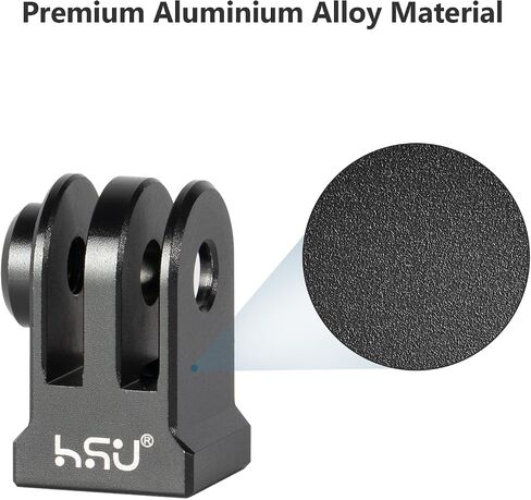 HSU Aluminum GoPro Tripod Mount Adapter for GoPro Hero 13/12/11/10/9/8/7/6 | Mini 1/4"-20 Metal Monopod Mount for AKASO Campark and Other Action Cameras (Black) in Kuwait