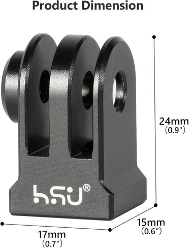 HSU Aluminum GoPro Tripod Mount Adapter for GoPro Hero 13/12/11/10/9/8/7/6 | Mini 1/4"-20 Metal Monopod Mount for AKASO Campark and Other Action Cameras (Black) in Kuwait