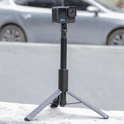 HSU Aluminum GoPro Tripod Mount Adapter for GoPro Hero 13/12/11/10/9/8/7/6 | Mini 1/4"-20 Metal Monopod Mount for AKASO Campark and Other Action Cameras (Black) in Kuwait