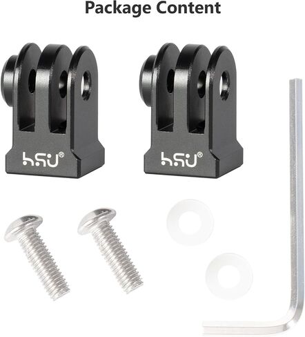 HSU Aluminum GoPro Tripod Mount Adapter for GoPro Hero 13/12/11/10/9/8/7/6 | Mini 1/4"-20 Metal Monopod Mount for AKASO Campark and Other Action Cameras (Black) in Kuwait