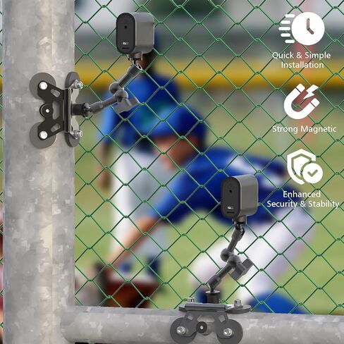 Magnetic Cell Phone Fence Mount for Universal Compatibility with Mevo Start, iPhone, GoPro & Action Cameras, Adjustable Arm with 360 Movement, Secure Magnetic Grip (Black) in Kuwait