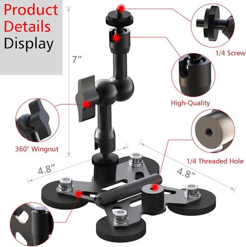 Magnetic Cell Phone Fence Mount for Universal Compatibility with Mevo Start, iPhone, GoPro & Action Cameras, Adjustable Arm with 360 Movement, Secure Magnetic Grip (Black) in Kuwait
