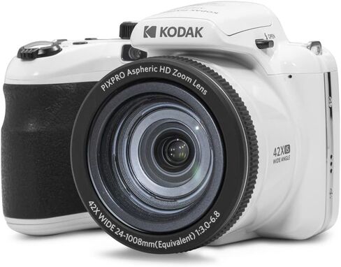 KODAK PIXPRO AZ425 20MP Digital Camera, 42x Optical Zoom, OIS, White | 1080p Full HD Video, 24mm Wide Angle Lens, 3 Inch LCD, Bridge Camera, Li-Ion Battery, Wildlife and Sports in Kuwait