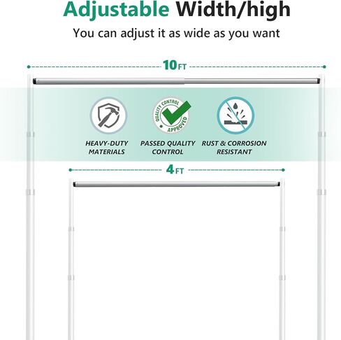 SLOW DOLPHIN 10ft-4ft Adjustable Crossbar Pipe and Drape Hardware for Event Decoration, Backdrops, Photobooths, Tradeshow in Kuwait