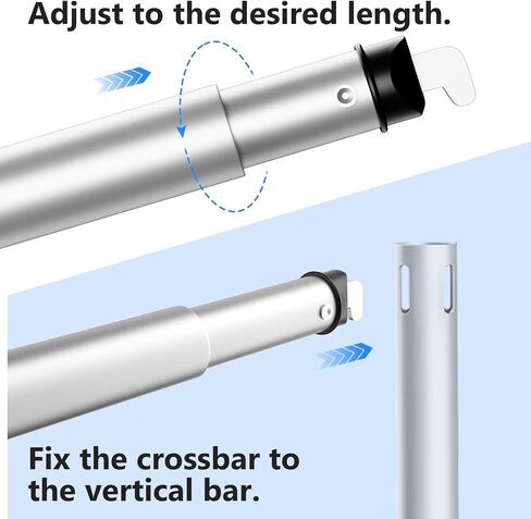 SLOW DOLPHIN 10ft-4ft Adjustable Crossbar Pipe and Drape Hardware for Event Decoration, Backdrops, Photobooths, Tradeshow in Kuwait