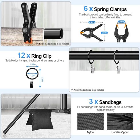 FUDESY Backdrop Stand Heavy Duty, 10x30ft Adjustable Photo Backdrop Stand | Photography Background Support System Kit with 300° Angle Rotatable Connector for Video Studio, Wedding, Parties in Kuwait