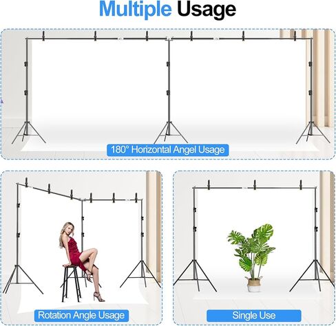 FUDESY Backdrop Stand Heavy Duty, 10x30ft Adjustable Photo Backdrop Stand | Photography Background Support System Kit with 300° Angle Rotatable Connector for Video Studio, Wedding, Parties in Kuwait