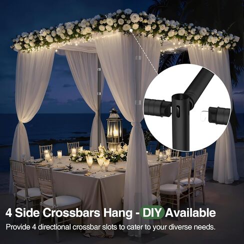 EMART 8.9x10ft Heavy Duty Backdrop Stand Frame with Adjustable Pipe,Black | Heavy duty adjustable metal frame with stable flat base, suitable for weddings, birthdays and banquet party decorations in Kuwait