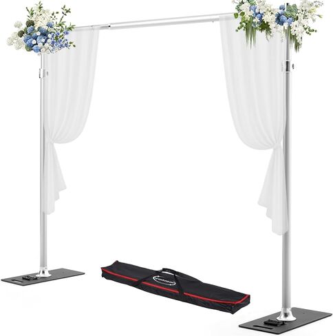 Backdrop Stand, 8x10 ft Adjustable Photo Backdrop Stand Kit, Heavy Duty Background Stand with Steel Base for Photography, Baby Shower, Birthday Parties, Wedding in Kuwait
