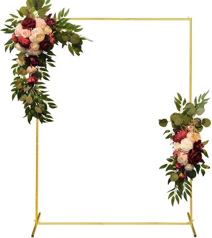 Metal Wedding Arch Backdrop Stand 6.6x5 FT Gold Square Balloon Arch Frame for Wedding, Birthday Party, Baby Shower Ceremony Decoration in Kuwait
