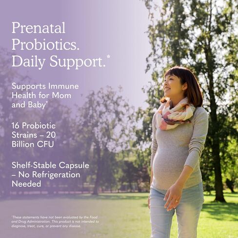 Garden of Life Dr. Formulated Probiotics Once Daily Prenatal - Acidophilus and Bifidobacteria Probiotic Support for Mom and Baby – Shelf Stable - Gluten, Dairy, and Soy-Free - 30 Vegetarian Capsules in Kuwait
