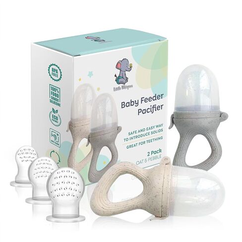 LittleWhispers Baby Fruit & Food Feeder Pacifier - Pacifier Feeders for Fresh Fruit or Frozen Breastmilk - Infant Teething Relief - Set of 2 in Kuwait