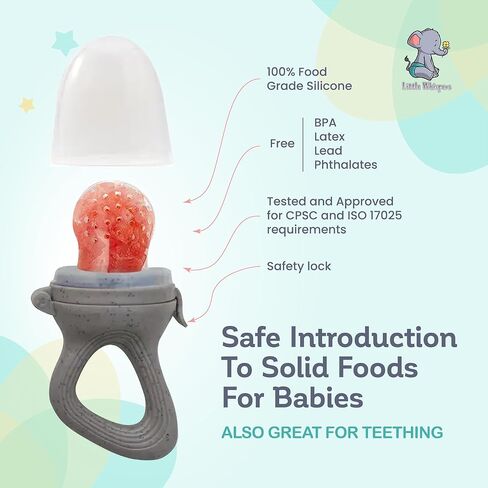 LittleWhispers Baby Fruit & Food Feeder Pacifier - Pacifier Feeders for Fresh Fruit or Frozen Breastmilk - Infant Teething Relief - Set of 2 in Kuwait