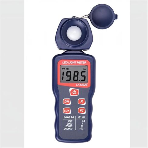 LX1332E 0.1-200000Lux Digital Illuminance Lux Meter LCD Display | Wide-range sensor measures illuminance in Lux or FC with clear display, data hold and portable operation in Kuwait