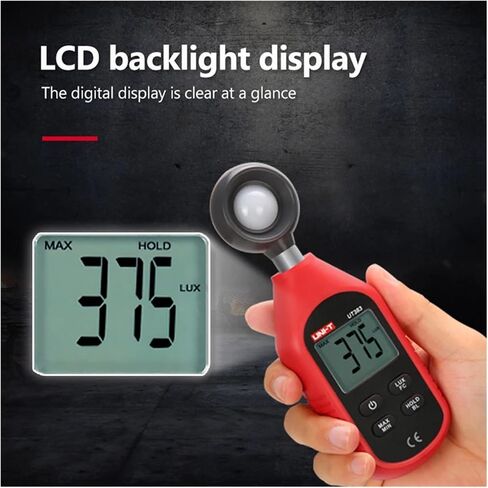 UT383 Digital Lux Light Meter for Illuminance Photography and LED Testing | Wide-range sensor measures illuminance in Lux or FC with clear display, data hold and portable operation in Kuwait