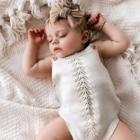 5PCS Baby Girl Bow Headbands Soft Stretchy Nylon Hair Bows for Newborn Infant Toddler Cute Solid Color Bowknot Headwear for Party Photo Props Gifts(Mixed, Elastic) in Kuwait