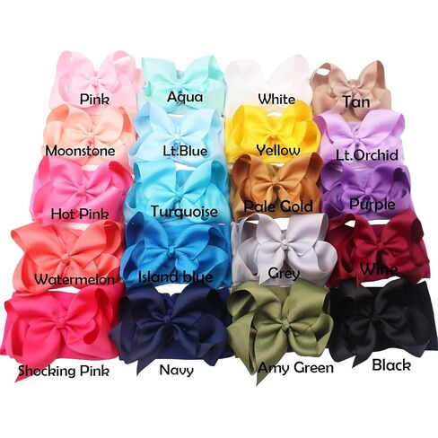 20Colors Baby Girls Headbands 6Inch Big Bows for Newborns Infants Toddlers in Kuwait